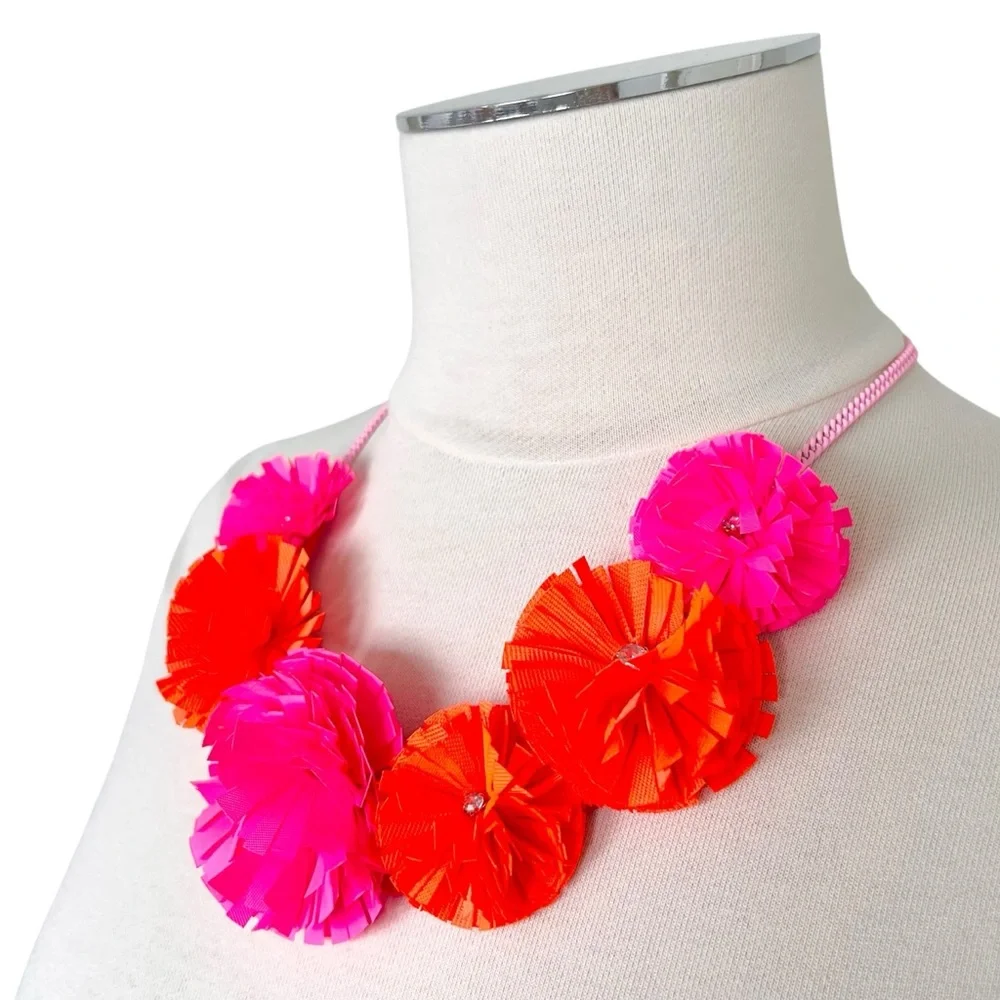 CREWCUTS J. Crew Kids Floral Colorful Necklace Pink Orange One Size